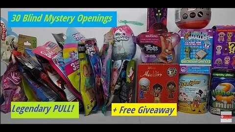 30 Blind 🔥 Free Giveaway 🔥 Disney Ducktales Trolls Star Wars TY Story Family Guy Toy & Card Opening