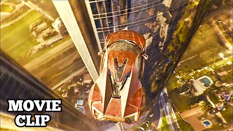 Car Jump From Building [4K CLIP] - Fast and Furious 7 Epic Scene - Vin diesel movie