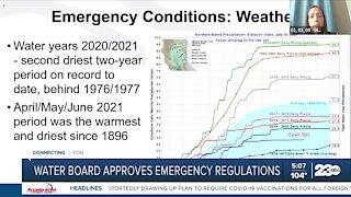 Water board approves emergency regulations