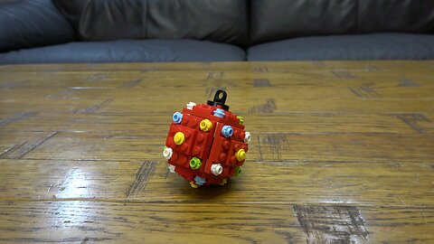 Building a Red Lego Christmas Decoration Bauble