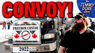 40 Mile Trucker Convoy Protests Mandates & Passports