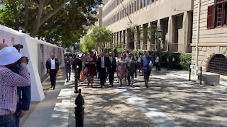 SOUTH AFRICA - Cape Town - Finance Minister Tito Mboweni arrives at parliament for budget speech(Video) (aF8)