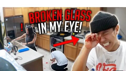 GLASS STUCK IN EYE PRANK!!** INTENSE, family freaks out and cries**