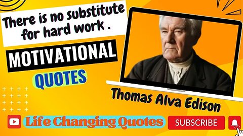 There is no substitute for hard work 👍 Life Changing Quotes 👍 Thomas Alva Edison Motivational Quotes