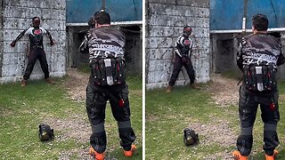 Paintball sniper pulls off epic trick shot