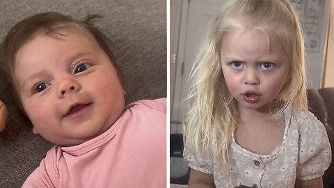 Big sister gets jealous over mom's 'princess' affection for little sister