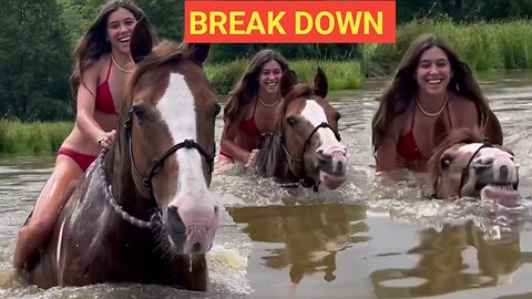 HORSE 🐎 BREAK DOWN IN THE WATER WITH HOT GIRL