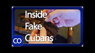 Three Fake Cuban Cigars Cut Open