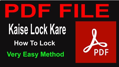 Pdf file lock kaise kare | How to lock pdf file