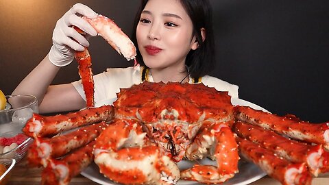 ENG SUB)4.5 kg (10lbs) King Crab even mixed with Rice Mukbang ASMR Korean Eating Show