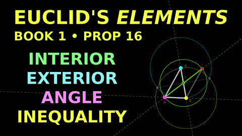 Interior-Exterior Angle Inequality | Euclid's Elements Book 1 Proposition 16