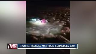 Indiana state trooper pulls man out of submerged car in Wabash County