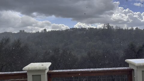 Snowing in Auburn, CA, USA ON 2/22/22