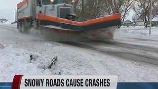 Crashes increase on snowy roads