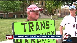 Church Divided: Protestors gather during conference for Catholic Bishops in Indianapolis