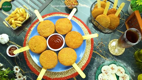 Chicken Bread Lollipop Recipe by SooperChef | Chicken Candy Sticks