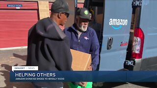 Amazon donates shoes to local non-profit Wholly Kicks