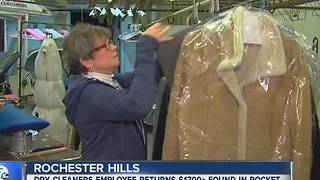 Dry cleaner returns $1,700 found in pocket