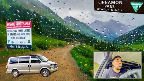 Overlanding Colorado's Cinnamon Pass with a STOCK AWD Astro Camper Van in a RAIN STORM