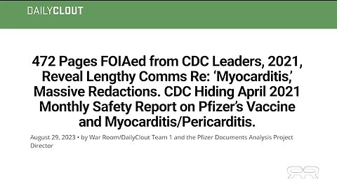 COVID Shots | "The White House & the Entire COVID Response Team Knew That the COVID Vaccines Were Killing People & Causing Blood-clots, Heart Attacks & Myocarditis. They Knew In Spring of 2021 That These Shots Were Killing People."