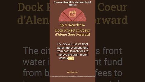 Dock Project in Coeur d’Alene Goes Forward
