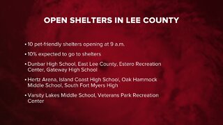 10 Lee County shelters open at 9AM Tuesday