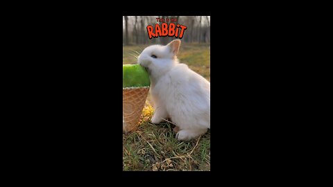 Cute white rabbit eating carrot🥰🥰