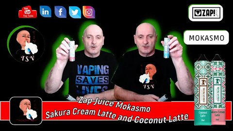 Zap Juice Mokasmo Sakura Cream Latte and Coconut Latte
