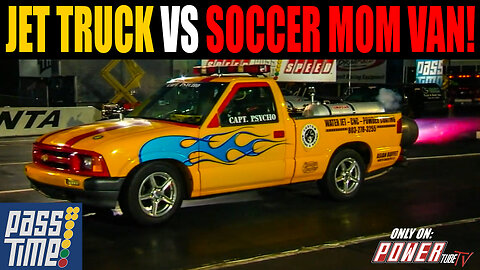 PASS TIME - Insane Jet Truck VS Soccer Mom Van On Pass Time!