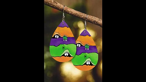 Halloween Color Block Spider Earrings