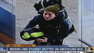 Missing UMD student spotted on Greyhound bus