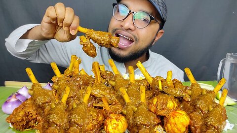 SPICY* MUTTON LEG PIECE CURRY/ MUTTON NALLI NIHARI AND CHICKEN CURRY WITH RICE EATING SHOW , MUKBANG