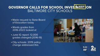 Gov. Hogan again calls for State Board of Education to investigate City Schools over grades scandal