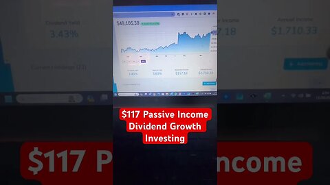 $117 in Passive Income Dividend Growth Investing