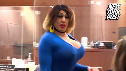 Transgender attorney Stephanie Mueller, 70, puts on busty display in skintight outfit during court hearing