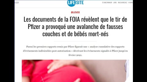 USA 🇱🇷 Rapport Pfizer sur les fausses couches et les bébés mort-nés...