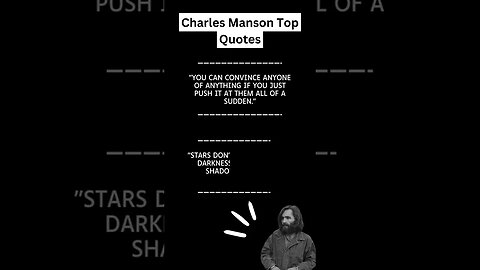 Charles Manson Quotes! #quotes #crime #truecrime #criminal #charlesmanson #shorts #horrorshorts