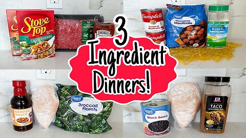Recipe for Beginners 5 Quick & EASY 3-Ingredient Deliciously Simple CHEAP Meals & Dinner