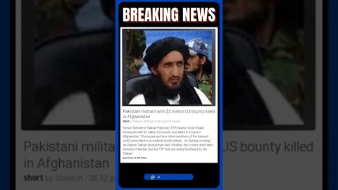 Live News: Pakistani militant with $3 million US bounty killed in Afghanistan #shorts #news