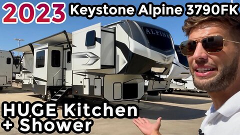 HUGE Front Kitchen + HUGE Shower! 2023 Keystone Alpine 3790FK