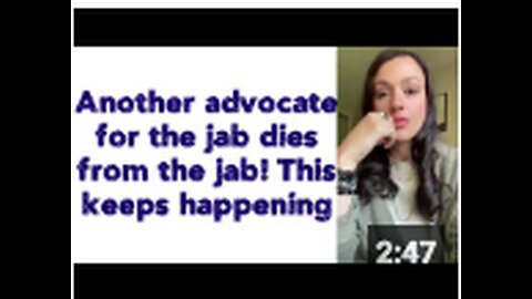 Another advocate for the jab dies from the jab ! This keeps happening