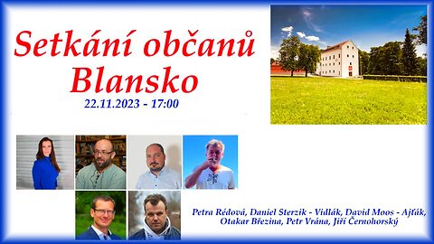 Setkání s občany - 22.11.2023 Blansko Otakar Březina, Péťa Rédová, Petr Vrána, Vidlák a David Moos