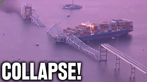 STATE OF EMERGENCY! Baltimore Bridge Collapse! SHOCKING Video of Cargo Ship Backing Into Pilar!?