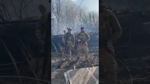 🇺🇦GraphicWar18+🔥American Volunteer Soldiers Liberate American Village Suburb of Kyiv Ukraine #Shorts