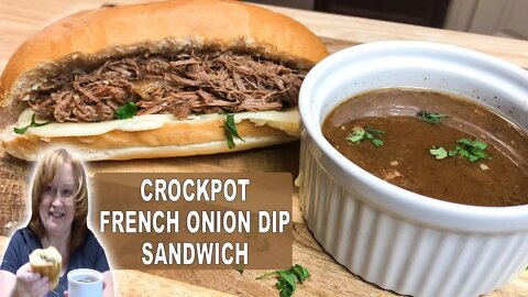 CROCKPOT FRENCH ONION DIP SANDWICH | An Easy Slow Cooked Flavored Roast, Perfect for Sandwiches