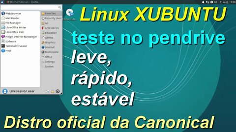Teste do Linux Xubuntu sem precisar instalar no Computador. Distro Oficial da Canonical