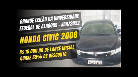 LEILÃO DE VEICULOS DA UNIVERSIDADE FEDERAL DE ALAGOAS - DIA 14/01/2022 *Lanc inicial de R$ 1.000,00*