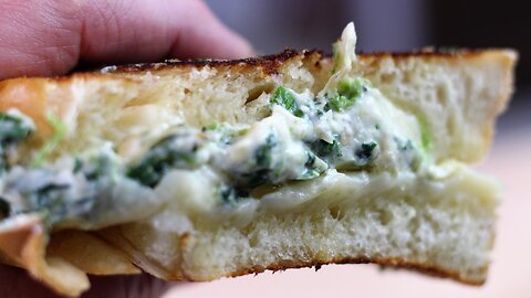 Gooey Spinach & Artichoke Dip Grilled Cheese Sandwich