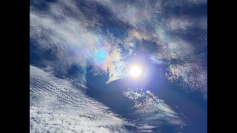 HEAVY CHEMTRAIL COVER WITH RAINBOW LOOKING SUN WTF?! ENJOY
