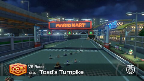 Mario Kart 8 Deluxe - 50cc (Hard CPU) - (N64) Toad's Turnpike